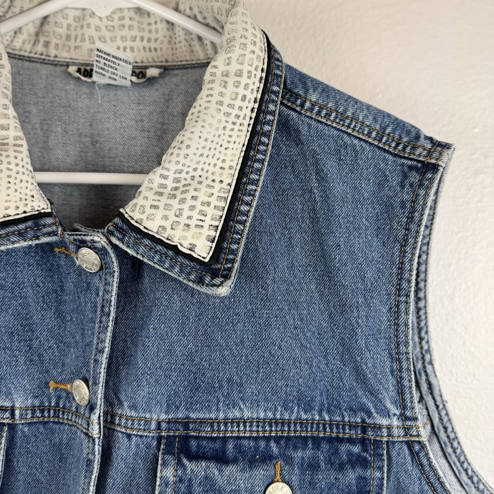 Vintage ADRIANA SPORT Womens‎ Jean blue denim button vest - 22W